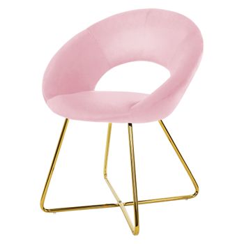 Silla De Comedor Rosa 64x53x77 Cm Con Patas De Metal Ml-design