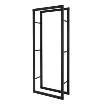 Soporte Para Leña 60x150x25 Cm Metal Negro Ml-design