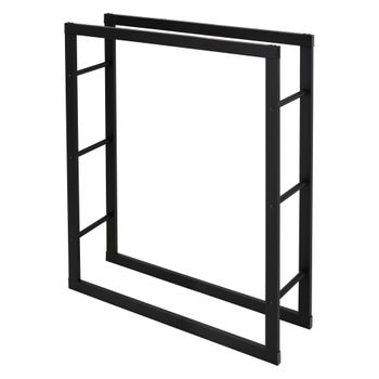 Leñero 80x100x25 Cm Metal Negro Ml-design