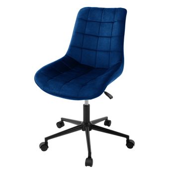 Silla De Oficina Con Ruedas Y Estructura Metálica Azul Ml-design