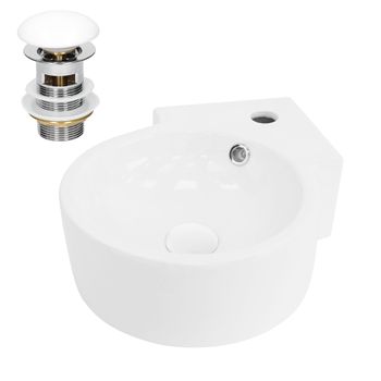 Lavabo Incl. Desagüe Con Rebosadero 45x36x13 Cm Cerámica Blanca Ml-design