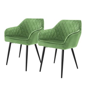 Sillas De Comedor Con Respaldo Y Apoyabrazos Verde Metal Ml-design