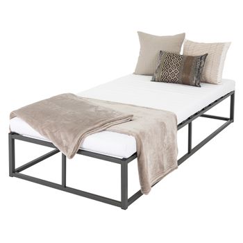 Cama De Estructura Metalica 90x200 Cm Negro Ml-design