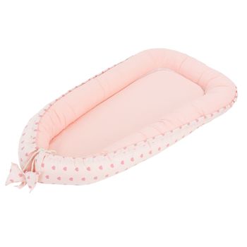 Joyz Nido de Bebé 90x50 cm Dos Caras Cuna de Algodón Hipoalergénico Diseño  Corazones Rosa Cama Portátil de Viaje para Recien Nacidos Reductor  Multifuncional Cojín Ajustable Mediante el Cordón