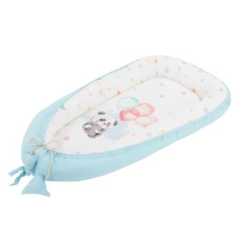 Nido bebe 90x50 cm - De dos caras Reductor de cuna cojin bebe Algodón  Asterisco Gris-Blanco