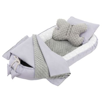 Joyz Nido de Bebé 90x50 cm Dos Caras Cuna de Algodón Hipoalergénico Diseño  Flores Blanco Cama