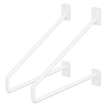 Portaestantes Horquilla 2 Piezas 22x18x2,3 Cm Metal Blanco Ml-design