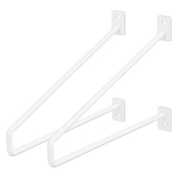 Portaestantes Horquilla 2 Piezas 26,5x18x2,3 Cm Metal Blanco Ml-design