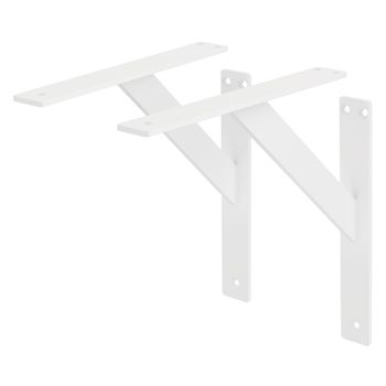 Juego De 2 Soportes De Estantería 240x240 Mm Aluminio Blanco Ml-design