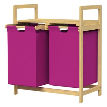 Cesto Para La Colada De Bambú 60 L Magenta Ml-design