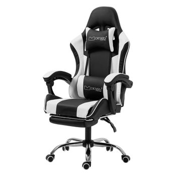 Sillón De Masaje Gaming Negro/blanco Pu Cuero Ml Design