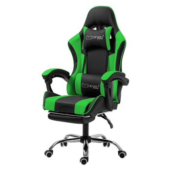 Sillón De Masaje Gaming Cuero Pu Negro/verde Ml-design