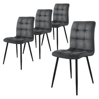 Juego De 4 Sillas De Comedor Con Patas De Metal, Antracita Ml-design