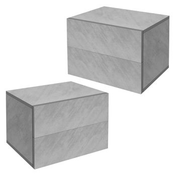 Juego De 2 Mesitas De Noche 42x29x30 Cm Gris Ml-design