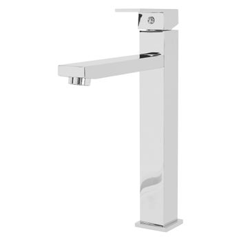 Grifo Lavabo Cuadrado 195x45x270 Mm Latón Acero Inoxidable Luxebath