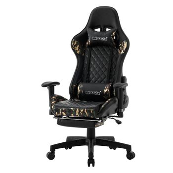 Silla Gaming Con Reposapiés Piel Sintética Camuflajel Ml-design