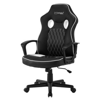 Silla Gaming Con Función Balancín Piel Sintética Blanca Ml-design