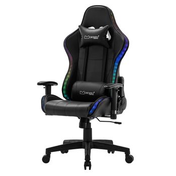 Silla Gaming Con Rgb Y Bluetooth Piel Sintética Blanca Ml-design