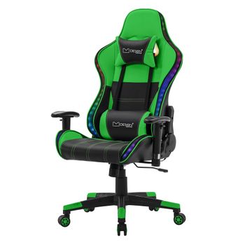 Silla Gaming Con Rgb Y Bluetooth Piel Sintética Verde Ml-design