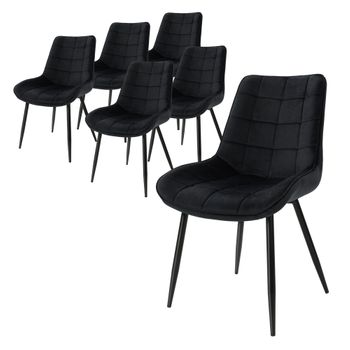 Set 4x Sillas De Comedor Moderno 88 Cm Negras Ml-design