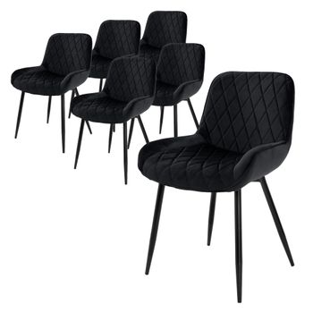 Set 4x Sillas De Comedor Moderno 84 Cm Negro Ml-design