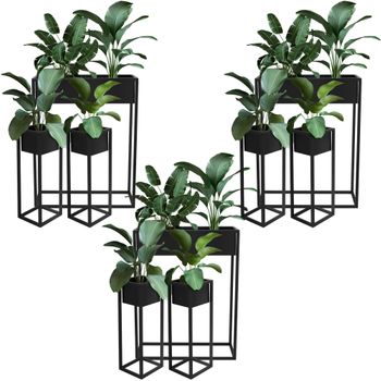 Set de 2 x soportes de flores Juprelle - con Macetero - Estantes para  plantas - Estilo decorativo - Metal 