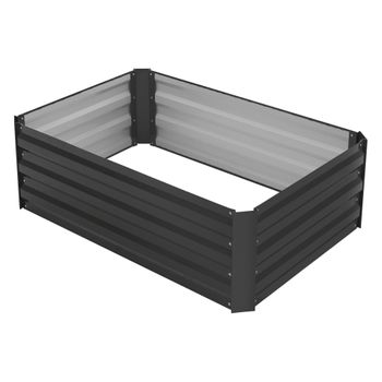 Set Of 4 Raised 90x60x30 Cm Garden Beds Made Of Metal Ml-design