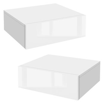 Mesita De Noche Colgante 46x30x15 Cm Con 2 Cajones, Blanco, Ml-design