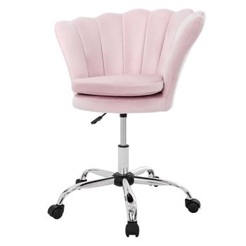 Silla De Oficina Regulable Con 5 Ruedas, Rosa Claro Ml-design