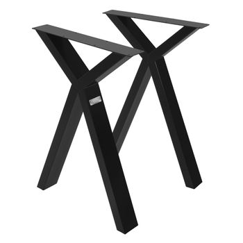 Juego 2x Patas De Mesa Forma De X 50 X Al72 Cm Negro Ml-design