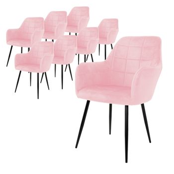 6x Juego Sillones De Comedor Rosa Ecd Germany