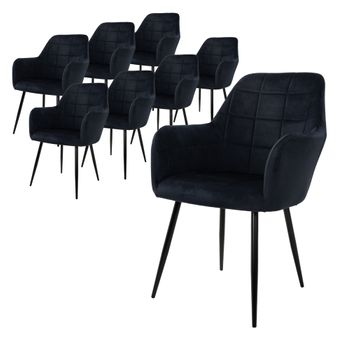 Juego De 6 Sillas De Comedor Negro Ecd Germany