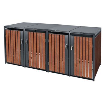 Cubo Basura 4 T, 240l, 264x80x116,3 Cm Oxido Antracita Ml-design