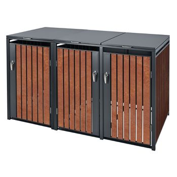 Cubo Basura 3 T, 240l, 200x80x116,3 Cm, Óxido Antracita, Ml-design