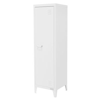 Archivador Metálico Alto Oficina 38x38x137,5 Cm Acero Blanco Ml-design