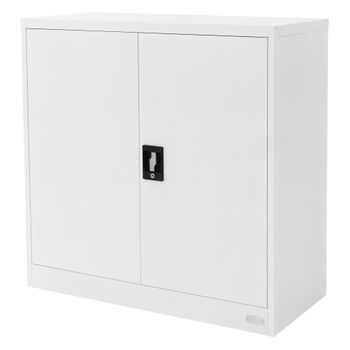 Archivador Metálico Con Cerradura 90x40x90 Cm Acero Blanco Ml-design