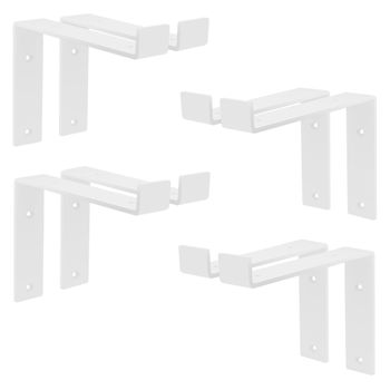 8x Soporte De Estante Forma De L 200 X 145 X 40 Mm Blanco Ml-design