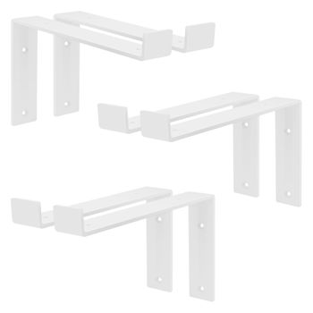 6x Soporte De Estante Forma De L 250 X 145 X 40 Mm Blanco Ml-design