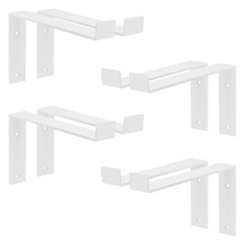 8x Soporte De Estante Forma De L 250 X 145 X 40 Mm Blanco Ml-design