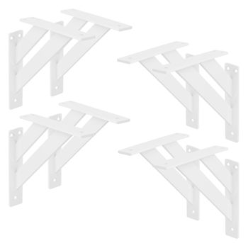 Set 8 Piezas Soporte De Estante 180x180 Mm, Blanco, Aluminio Ml-design