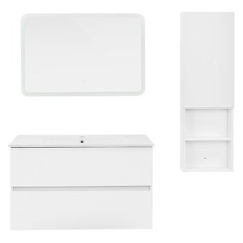 Mueble De Baño Suspendido Con Lavabo Cerámico, 2 Cajones Con Cierre  Amortiguado Y Organizador, 60 Cm - Sunset Mate Tirador Cromo Brillo con  Ofertas en Carrefour