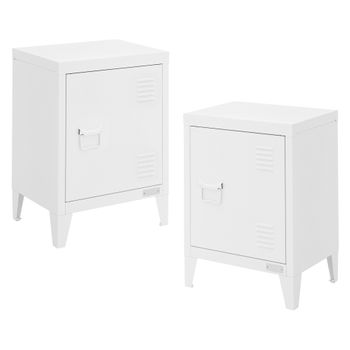 2x Archivadores De Oficina 40x30x57,5cm Acero Blanco Ml-design