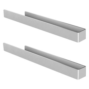 Toallero De Pared Sin Taladrar 40 Cm Plateado De Aluminio Ml-design