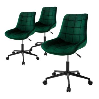 Silla De Oficina Con Ruedas Y Estructura Metálica Verde Ml-design