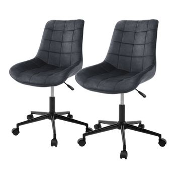 Silla De Oficina Con Ruedas Y Estructura Metálica Negra Ml-design