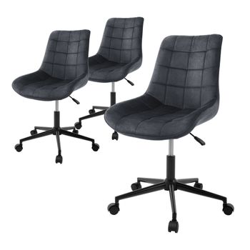 Silla De Oficina Con Ruedas Y Estructura Metálica Negra Ml-design