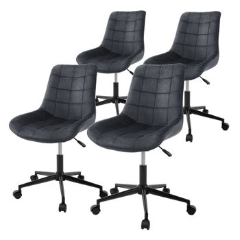 Silla De Oficina Con Ruedas Y Estructura Metálica Negra Ml-design