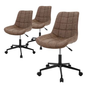 Silla De Oficina Con Ruedas Y Estructura Metálica Antracita Ml-design