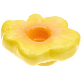 Portavelas De Cerámica Flor Amarilla