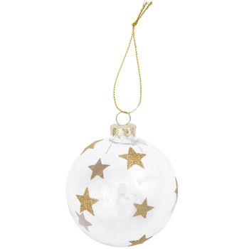 Bola De Navidad De Cristal Estrellas Doradas Ø 8 Cm